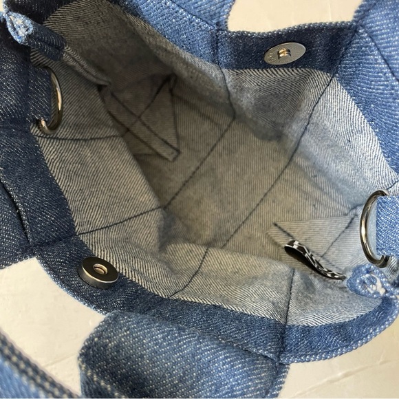 GENTLEWOMAN LOGO STRAP MICRO TOTE Navy Blue Denim Crossbody BAG - Picture 6 of 11